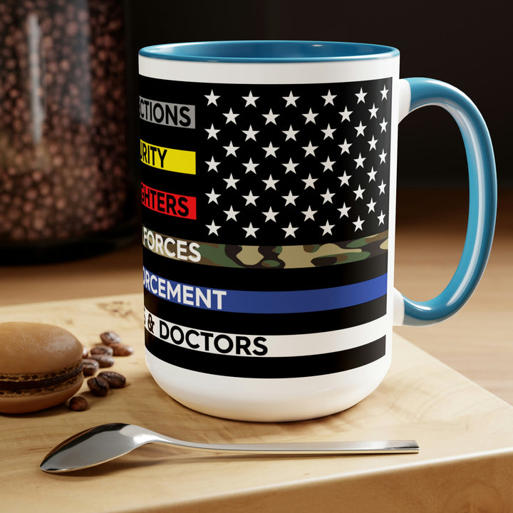 Thin Line USA Flag™ Coffee Mugs, 15oz