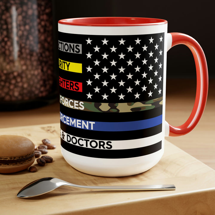 Thin Line USA Flag™ Coffee Mugs, 15oz