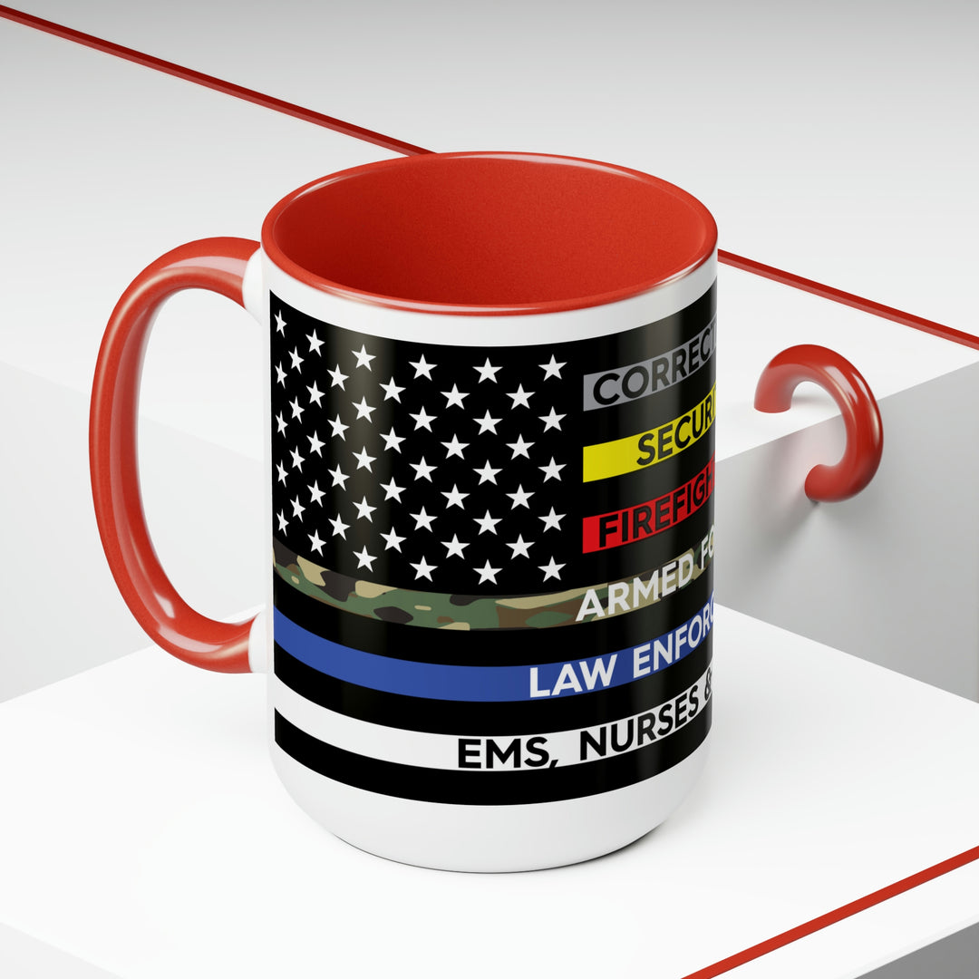 Thin Line USA Flag™ Coffee Mugs, 15oz