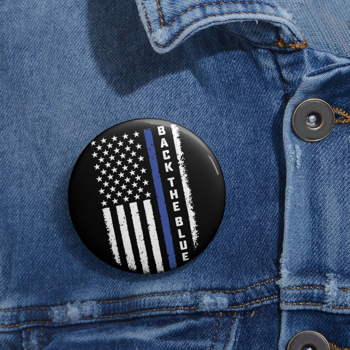 Back The Blue Flag Custom Pin Buttons