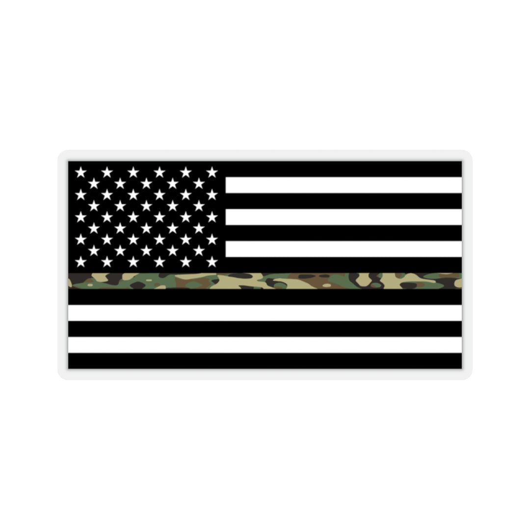 Thin Camo Line Flag Sticker