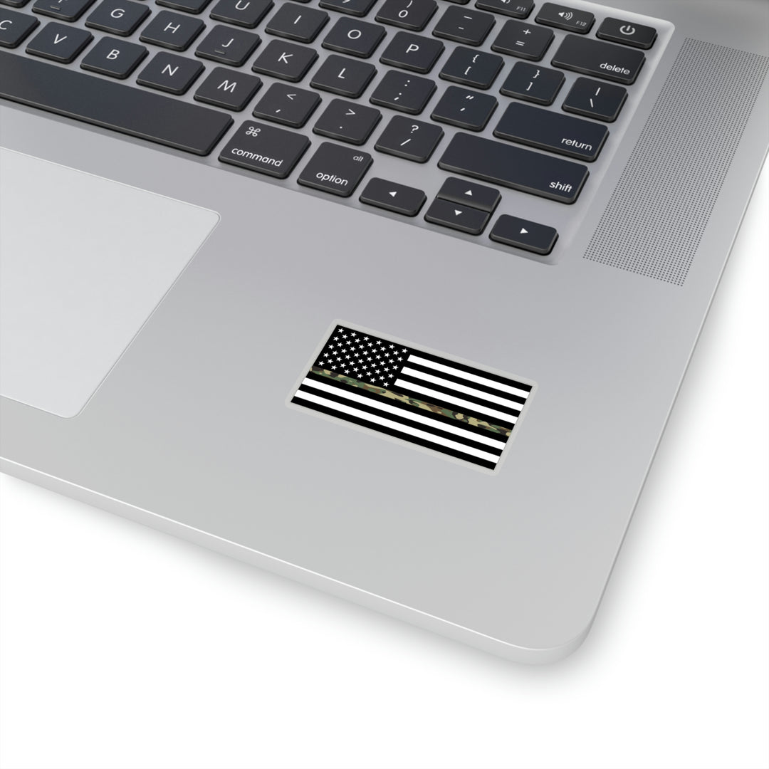 Thin Camo Line Flag Sticker