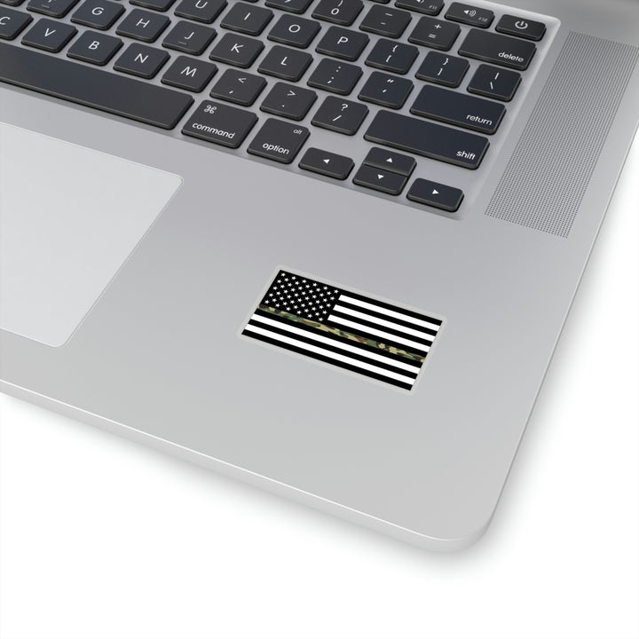 Thin Camo Line Flag Sticker