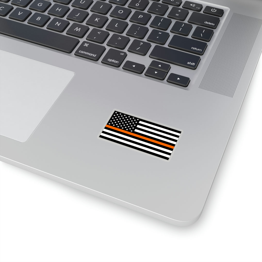 Thin Orange Line Flag Sticker