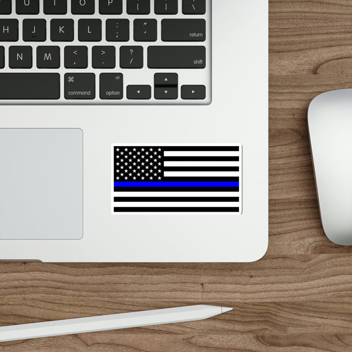 Thin Blue Line Flag Decal (indoor and outdoor use)