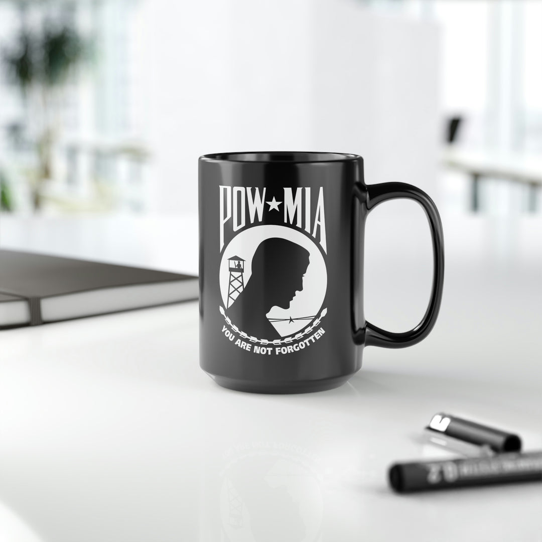 POW-MIA Flag Mug - 15 oz Black Mug