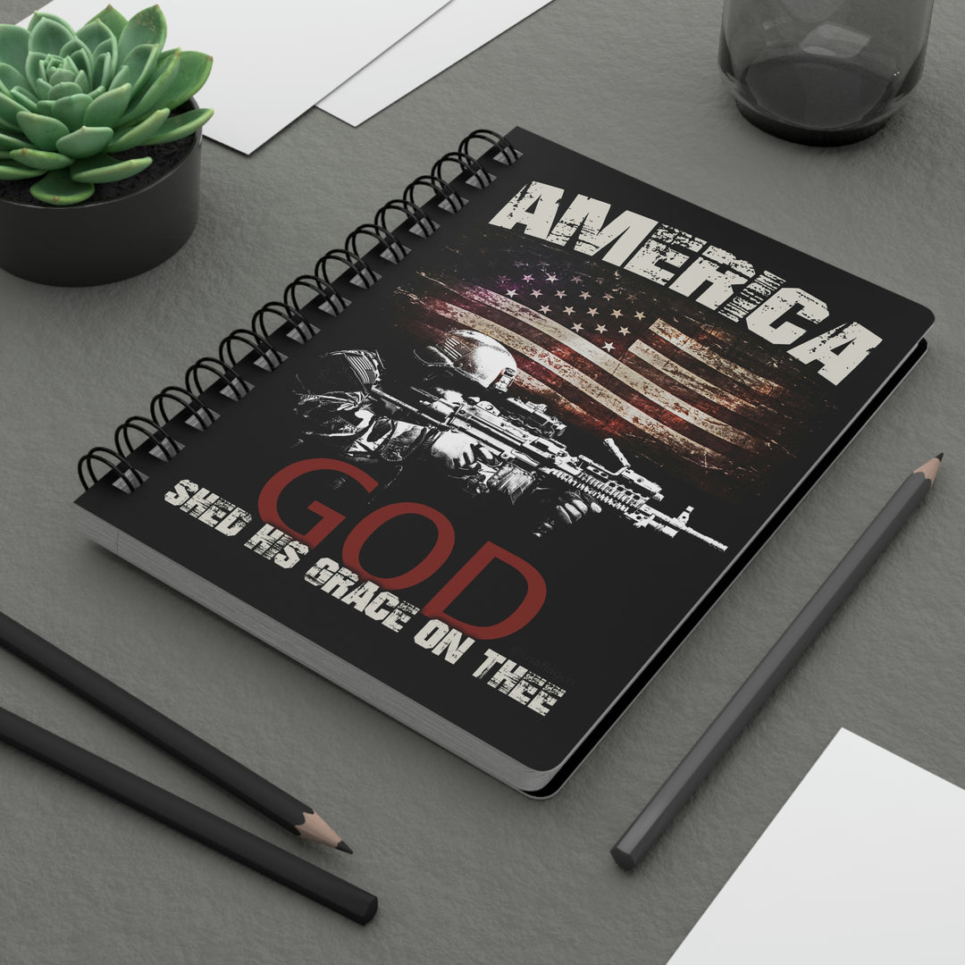 American Flag Soldier Spiral Bound Journal