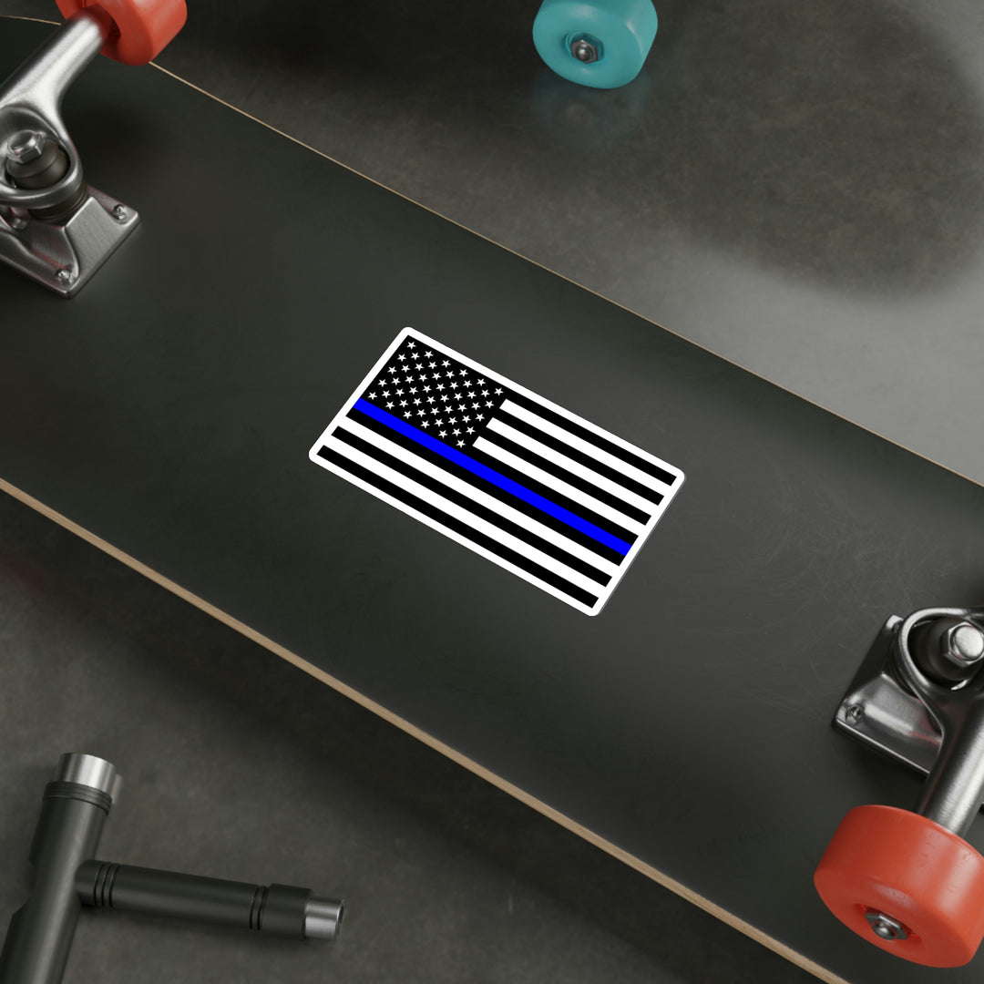 Thin Blue Line Flag Decal (indoor and outdoor use)