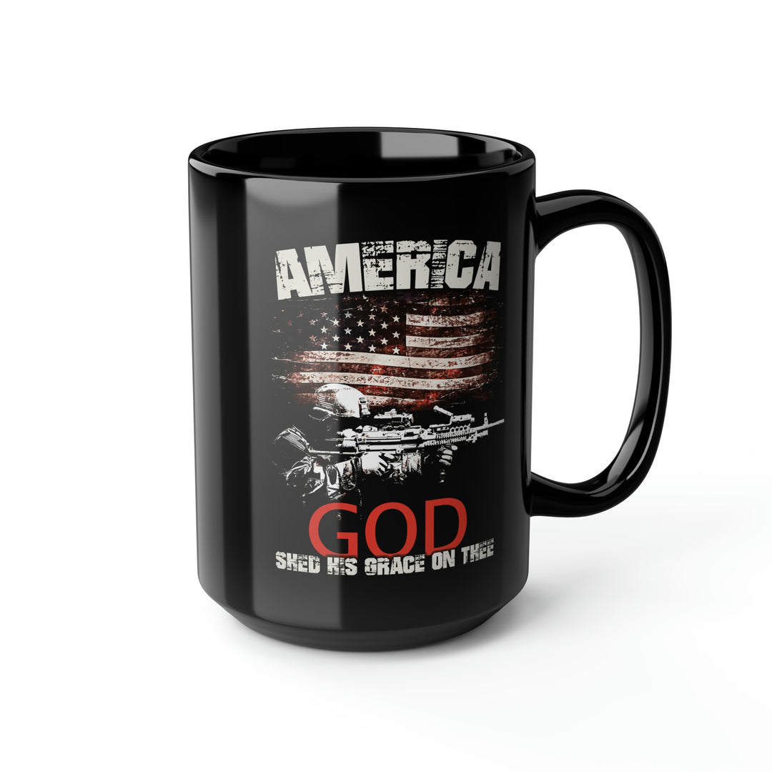 AMERICA God Shed His Grace On Thee Mug - 15 oz Black Mug