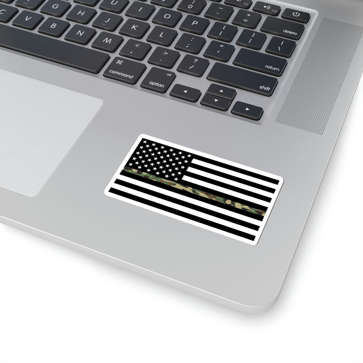 Thin Camo Line Flag Sticker