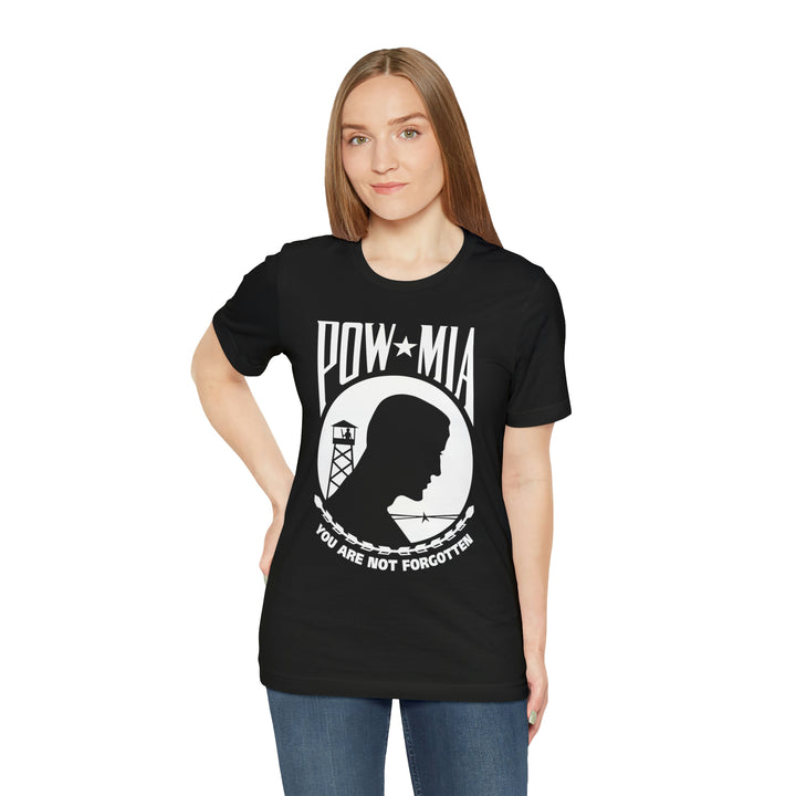 POW-MIA T Shirt: Bella + Canvas 3001