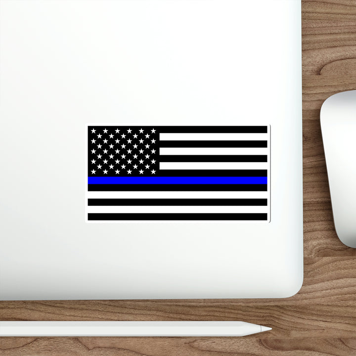 Thin Blue Line Flag Decal (indoor and outdoor use)