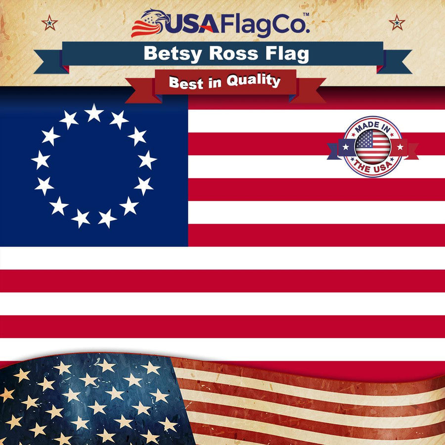 Betsy Ross Flag (Embroidered Stars & Sewn Stripes) - USA Flag Co.