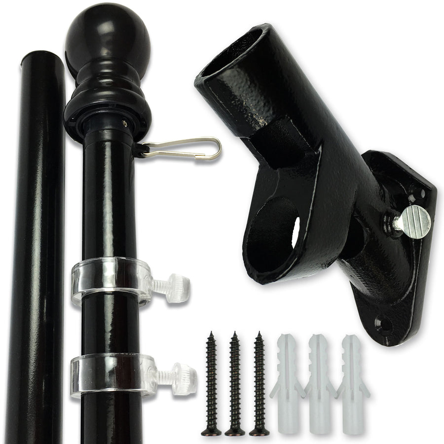 PATRIOT™ Black Flag Pole and Bracket Kit - USA Flag Co.