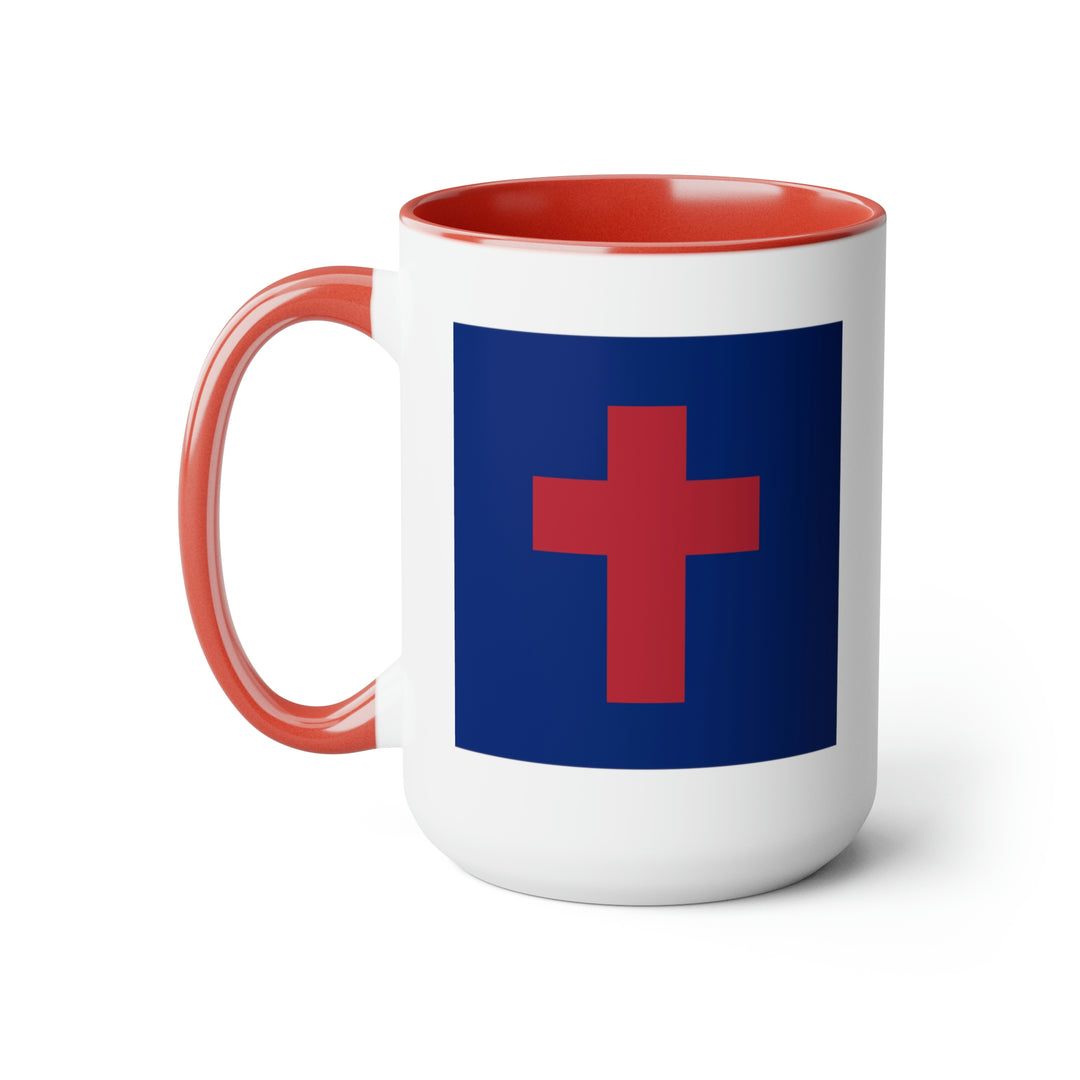 Two-Tone Christian Flag Coffee Mugs, 15oz