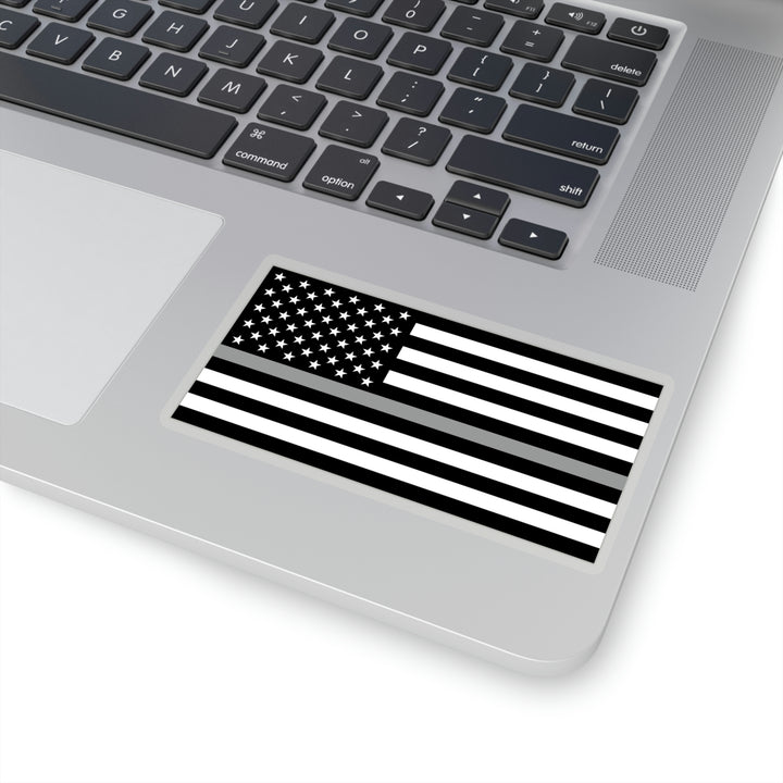 Thin Silver Line Flag Sticker