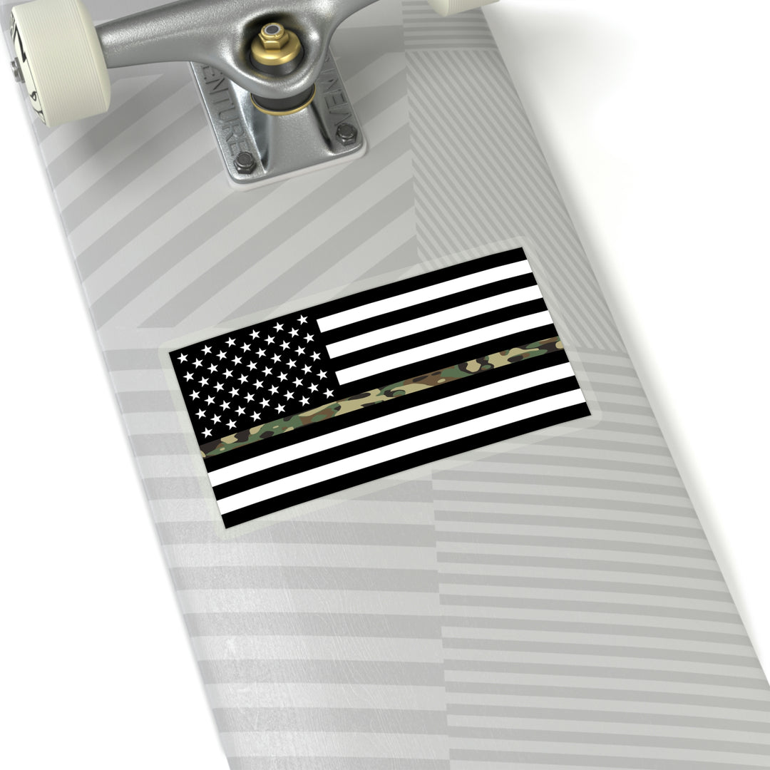 Thin Camo Line Flag Sticker