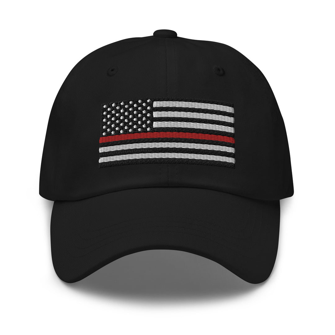 Dad Hat - Thin Red Line Flag (Embroidered Flag) by USA Flag Co.