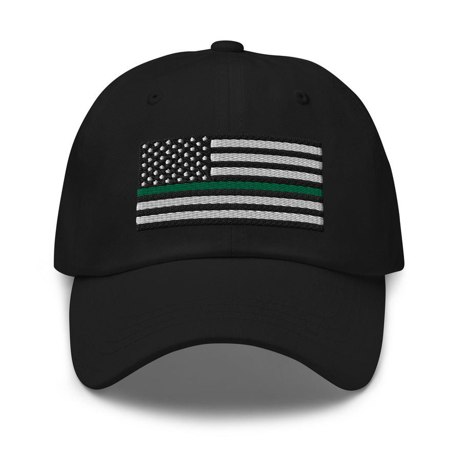 Dad Hat - Thin Green Line Flag (Embroidered Flag)