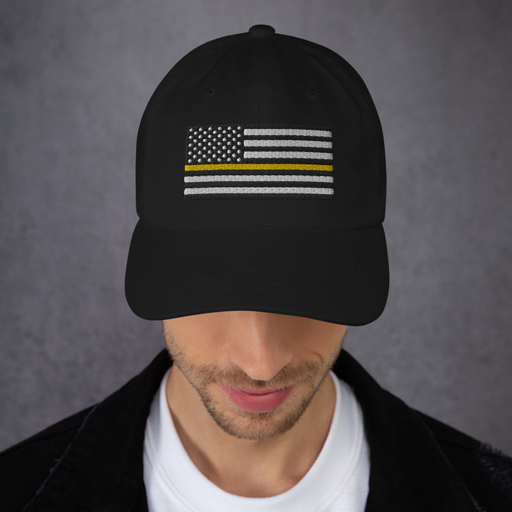 Dad Hat - Thin Yellow Line Flag (Embroidered Flag)