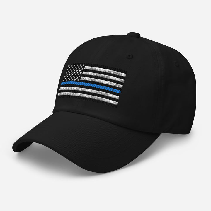 Dad Hat - Thin Blue Line Flag (Embroidered Flag)