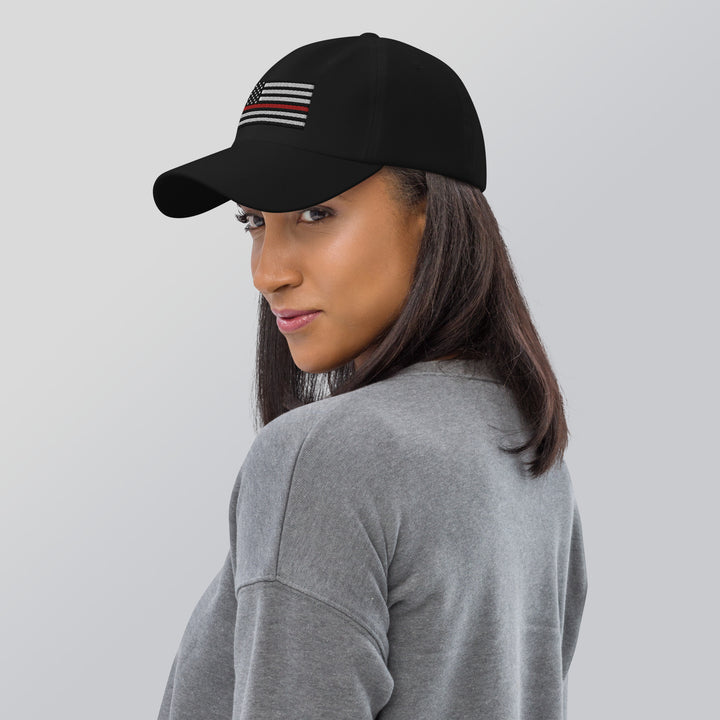 Dad Hat - Thin Red Line Flag (Embroidered Flag)