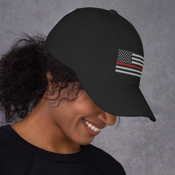 Dad Hat - Thin Red Line Flag (Embroidered Flag)