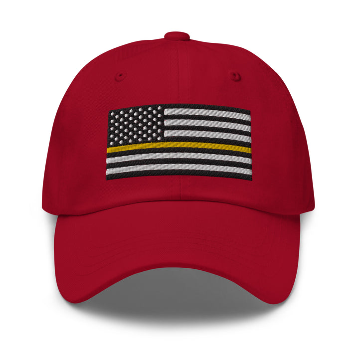 Dad Hat - Thin Yellow Line Flag (Embroidered Flag)