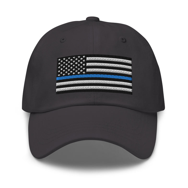 Dad Hat - Thin Blue Line Flag (Embroidered Flag)