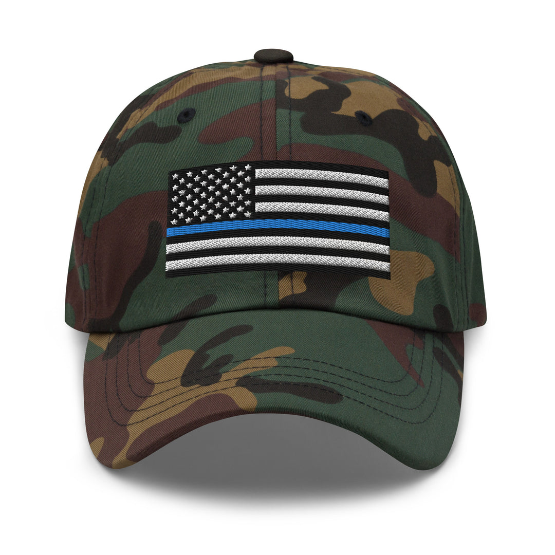 Dad Hat - Thin Blue Line Flag (Embroidered Flag)