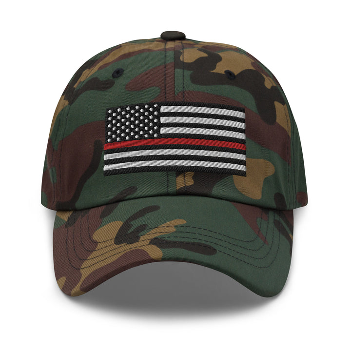 Dad Hat - Thin Red Line Flag (Embroidered Flag)