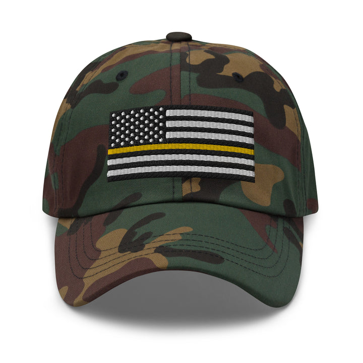 Dad Hat - Thin Yellow Line Flag (Embroidered Flag)