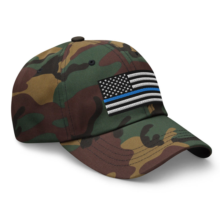 Dad Hat - Thin Blue Line Flag (Embroidered Flag)