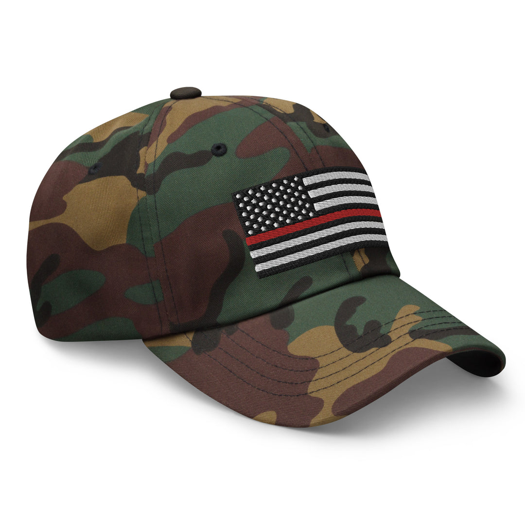 Dad Hat - Thin Red Line Flag (Embroidered Flag)