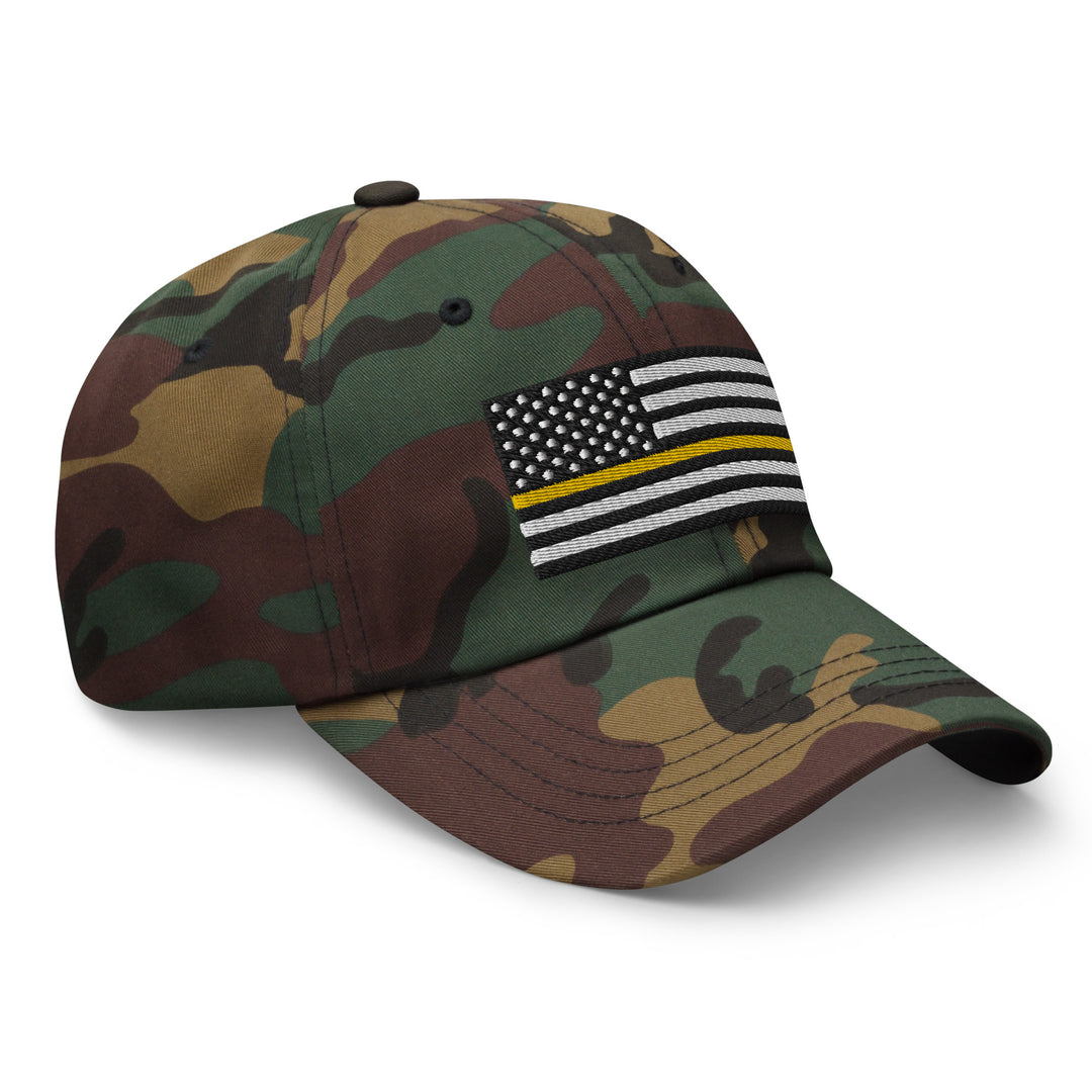 Dad Hat - Thin Yellow Line Flag (Embroidered Flag)