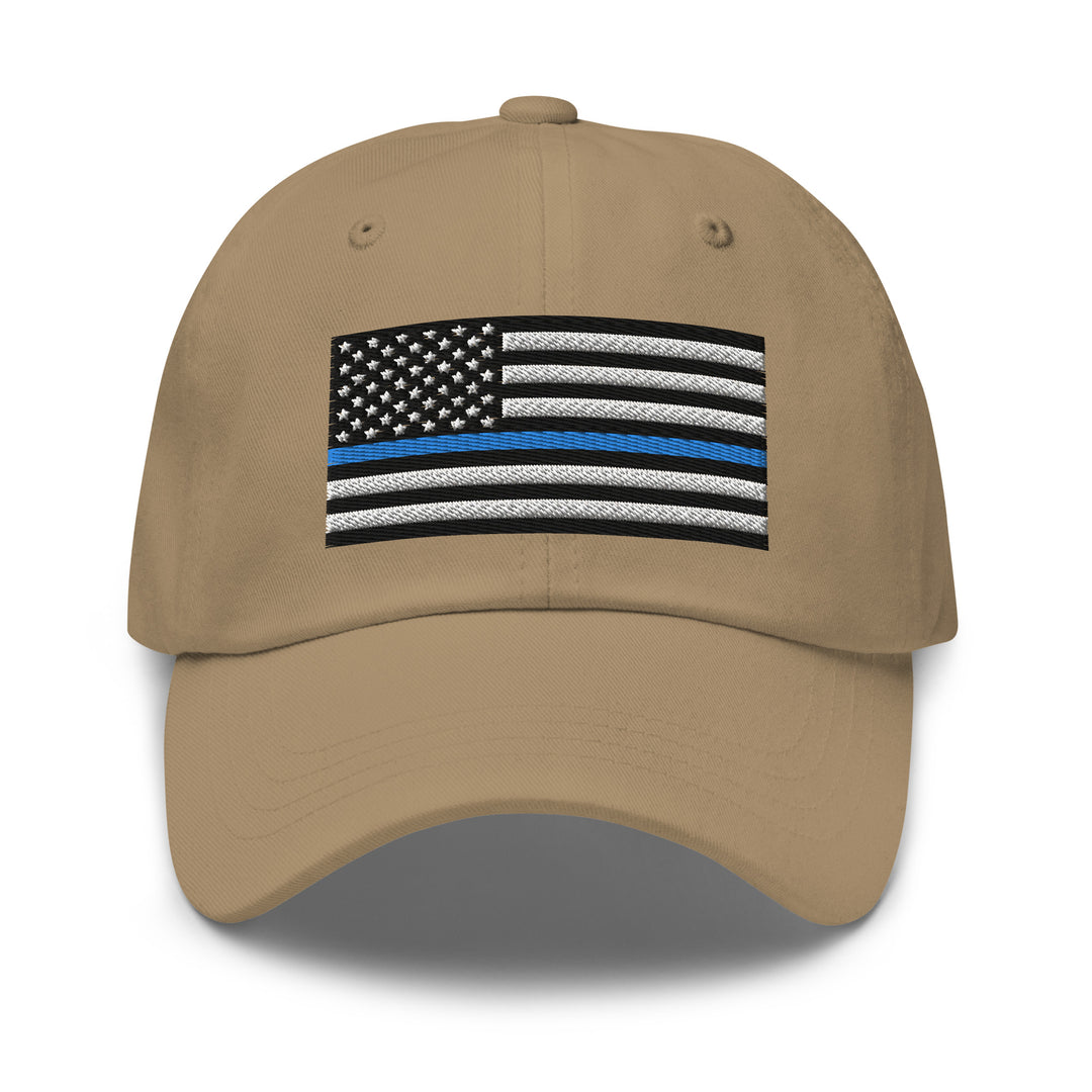 Dad Hat - Thin Blue Line Flag (Embroidered Flag)