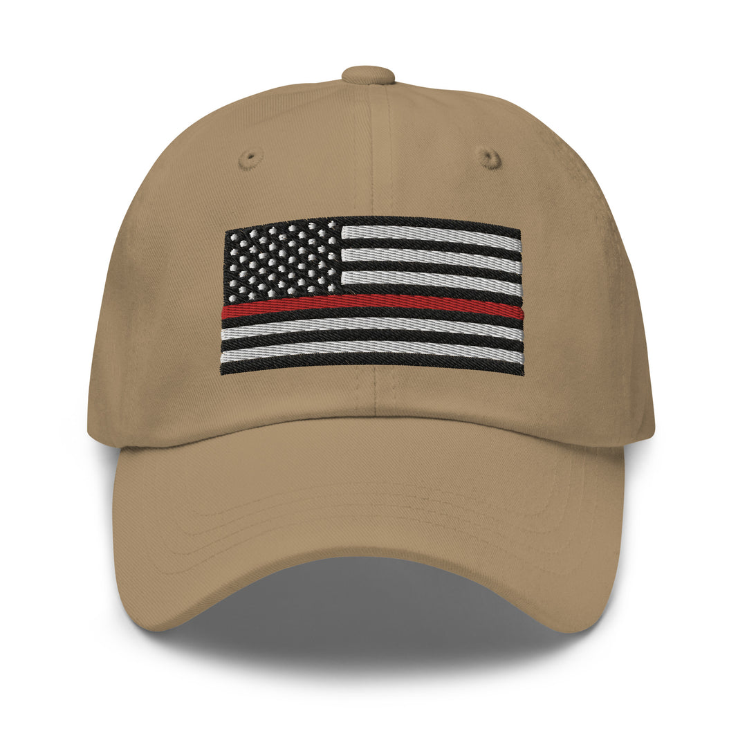 Dad Hat - Thin Red Line Flag (Embroidered Flag)