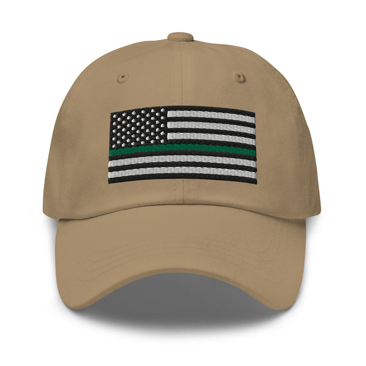 Dad Hat - Thin Green Line Flag (Embroidered Flag)