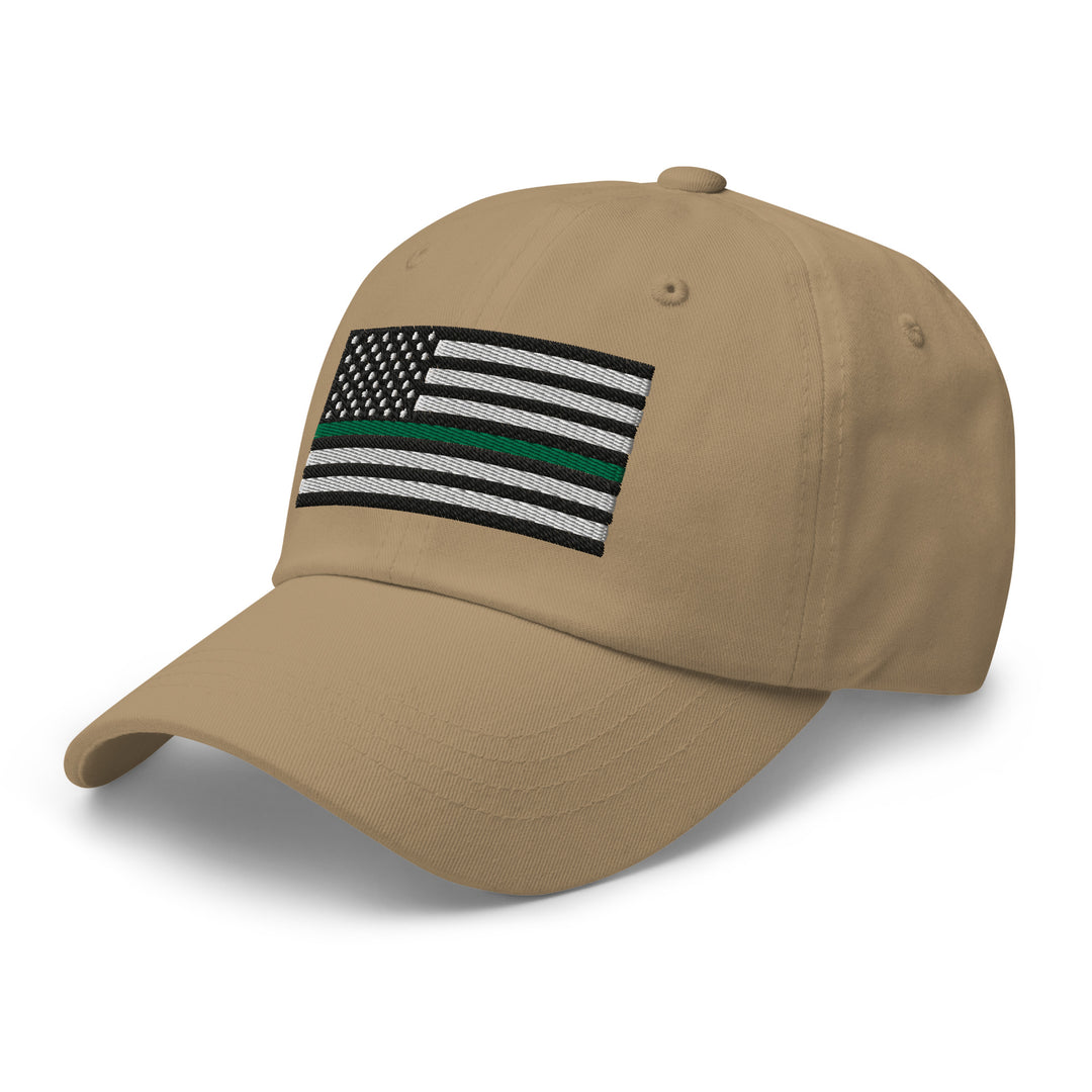 Dad Hat - Thin Green Line Flag (Embroidered Flag)