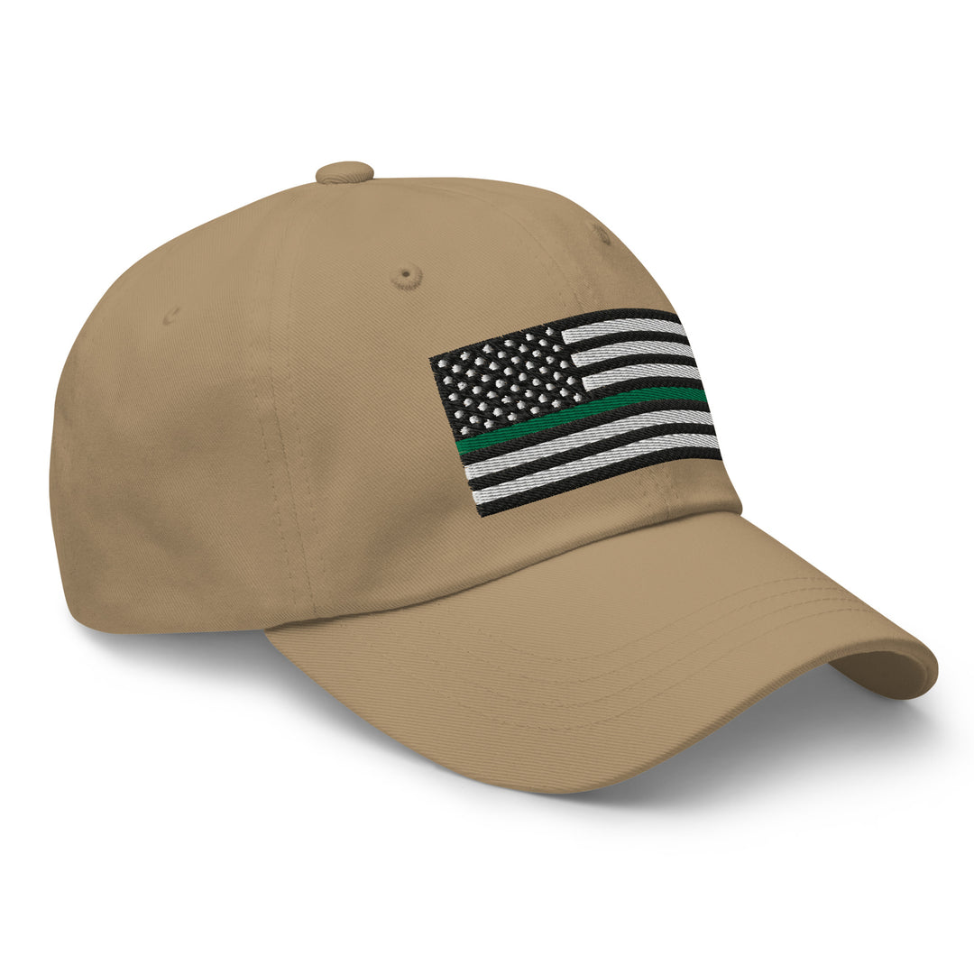 Dad Hat - Thin Green Line Flag (Embroidered Flag)