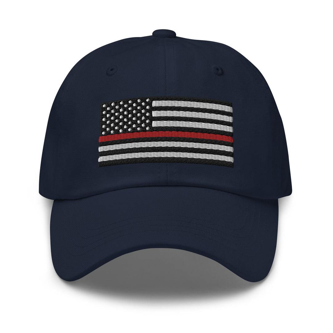 Dad Hat - Thin Red Line Flag (Embroidered Flag)