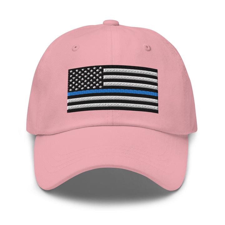 Dad Hat - Thin Blue Line Flag (Embroidered Flag)