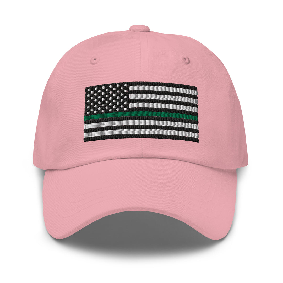 Dad Hat - Thin Green Line Flag (Embroidered Flag)