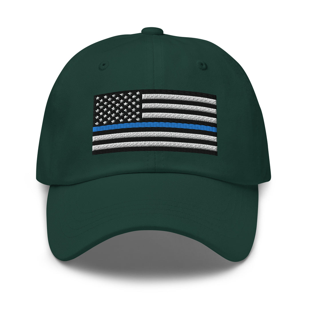 Dad Hat - Thin Blue Line Flag (Embroidered Flag)