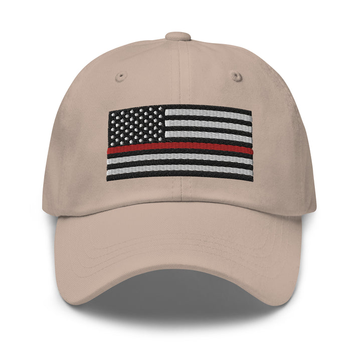 Dad Hat - Thin Red Line Flag (Embroidered Flag)