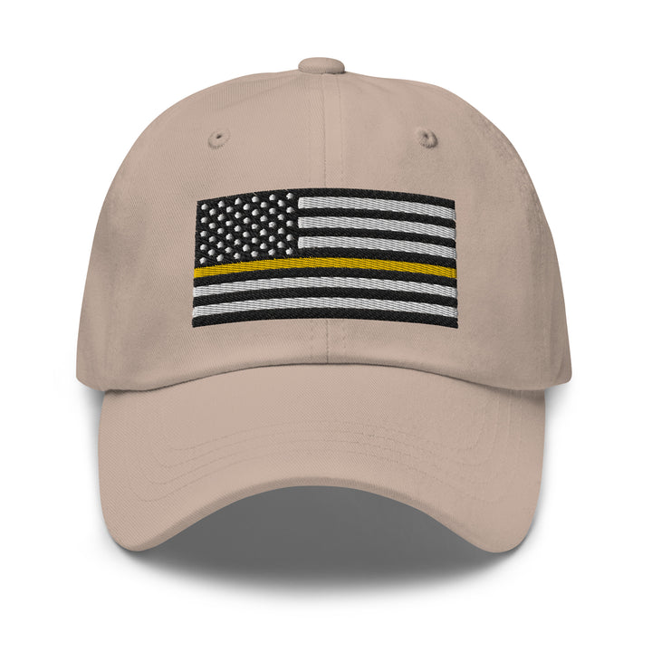 Dad Hat - Thin Yellow Line Flag (Embroidered Flag)