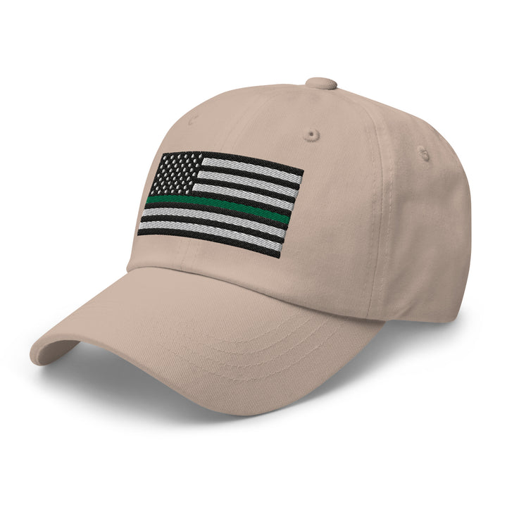 Dad Hat - Thin Green Line Flag (Embroidered Flag)