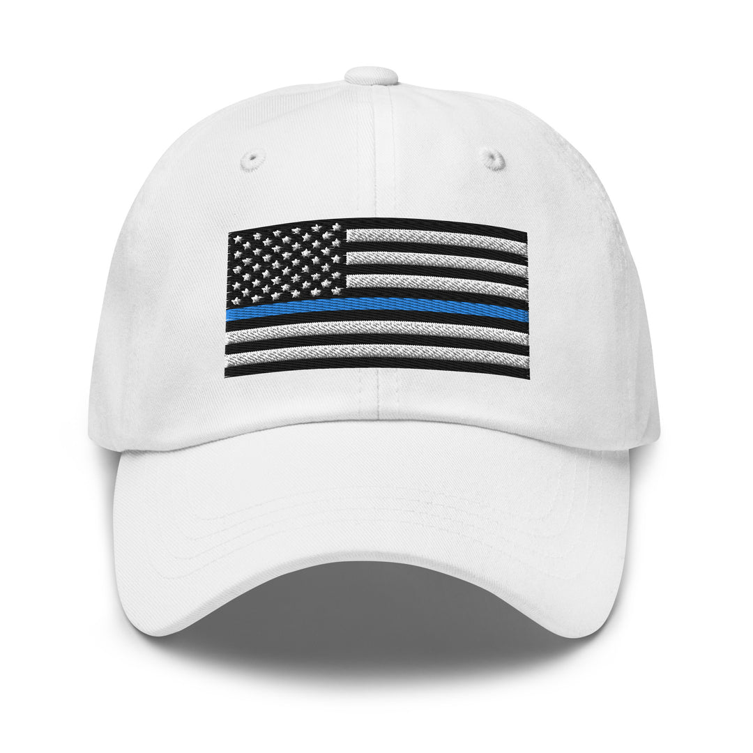 Dad Hat - Thin Blue Line Flag (Embroidered Flag)