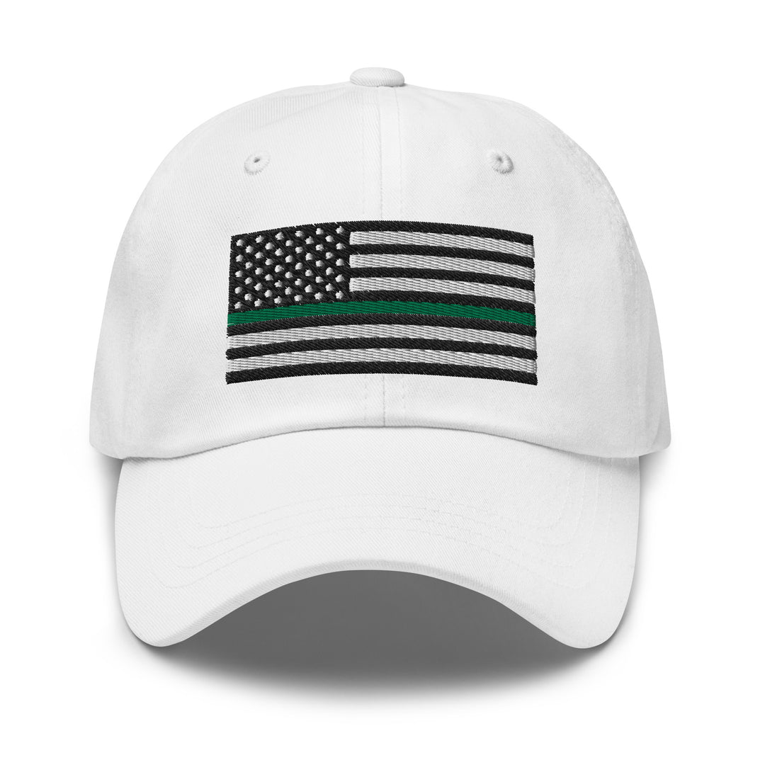 Dad Hat - Thin Green Line Flag (Embroidered Flag)