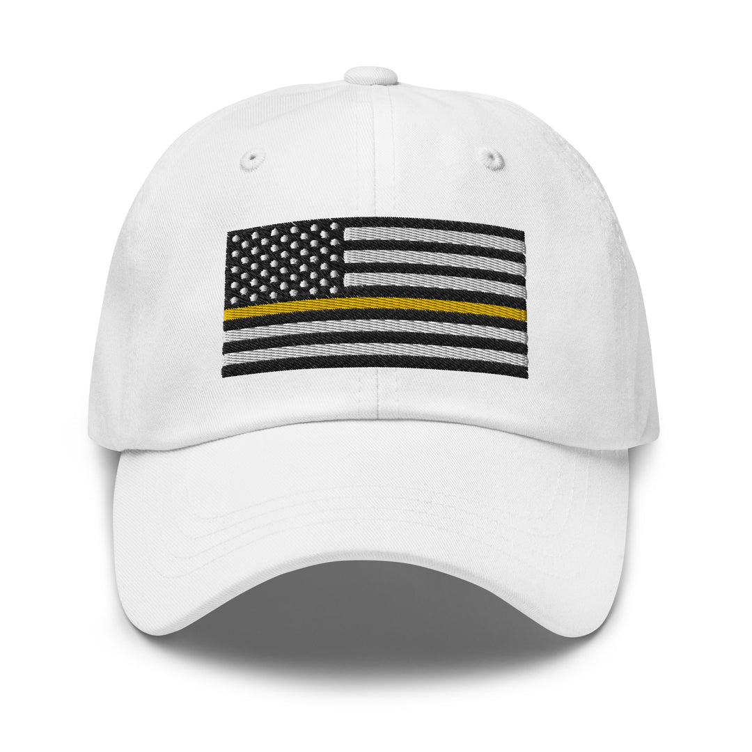 Dad Hat - Thin Yellow Line Flag (Embroidered Flag)